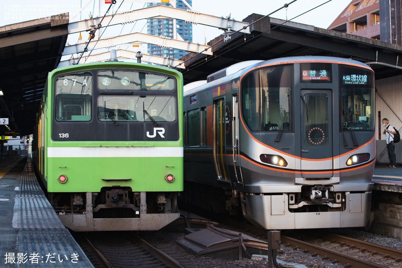 【JR西】201系 ND612編成が森ノ宮支所に回送の拡大写真