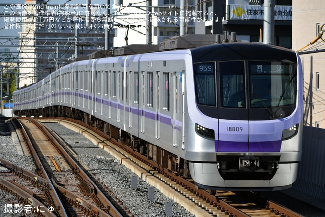 【東武】18000系18109Fが東武線内無線試験を終えて返却回送を竹ノ塚駅で撮影した写真