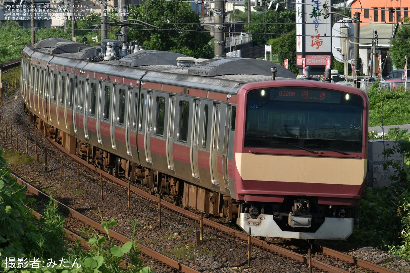 【JR東】E531系K451編成[赤電]郡山総合車両センター出場回送の拡大写真