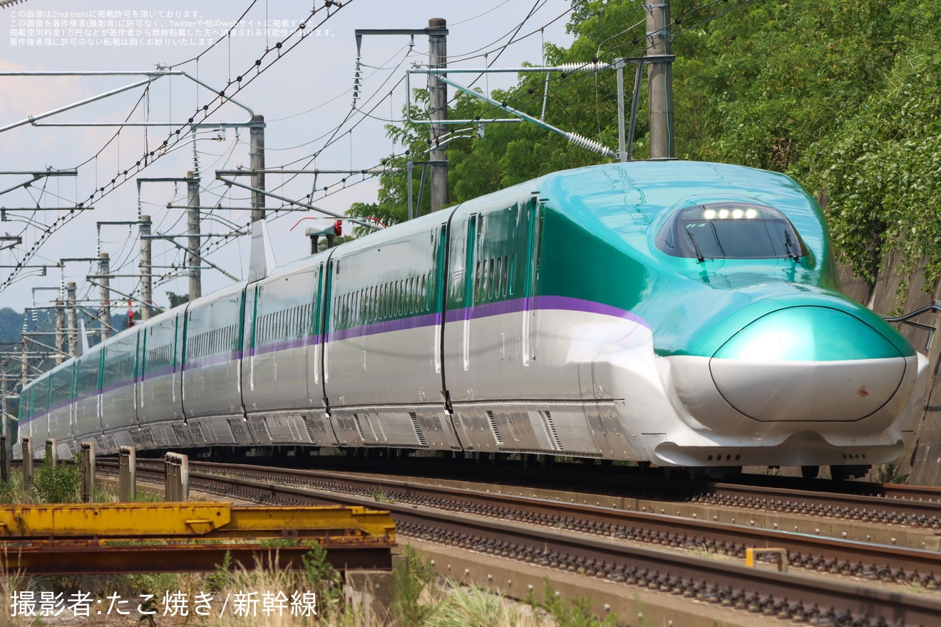 【JR北】H5系H4編成函館新幹線総合車両所出場試運転の拡大写真