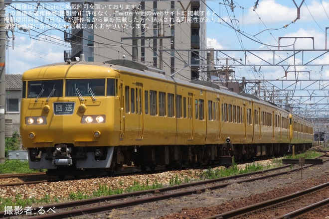 【JR西】117系E-09編成+E-08編成が廃車回送を不明で撮影した写真