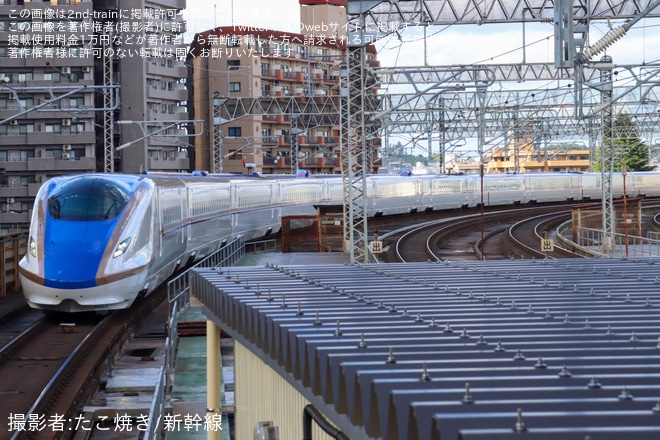 【JR東】E7系F20編成新幹線総合車両センター出場北上試運転