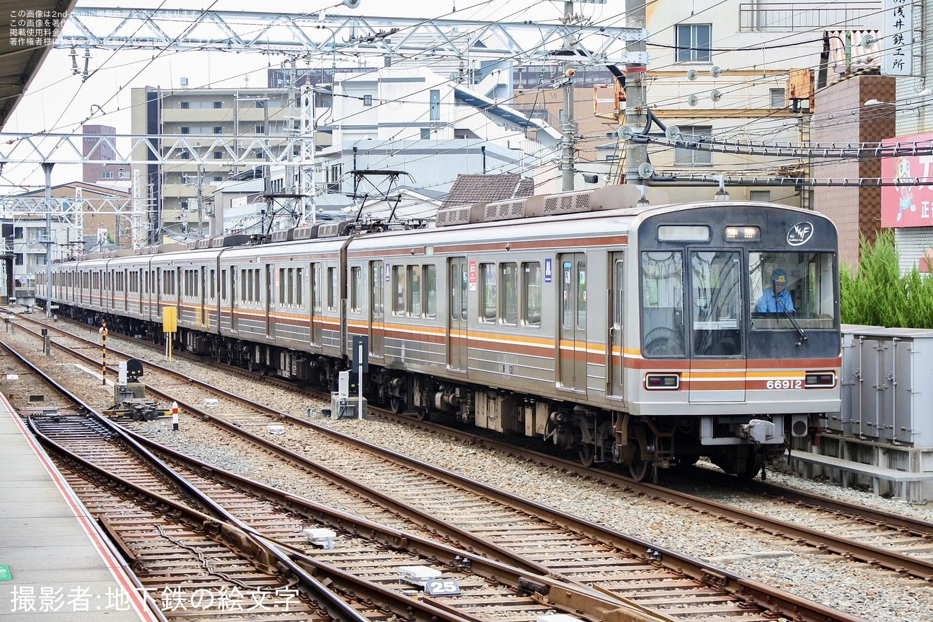 【大阪メトロ】66系66612Fがアルナ車両へ入場の拡大写真