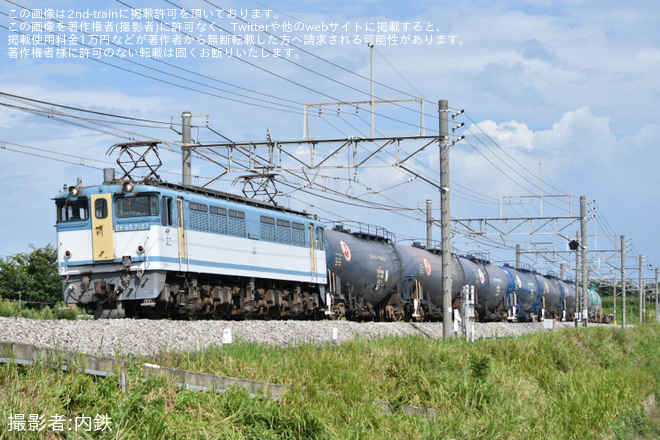 【JR貨】8765レをEF65-2127が代走を岡部～本庄間で撮影した写真