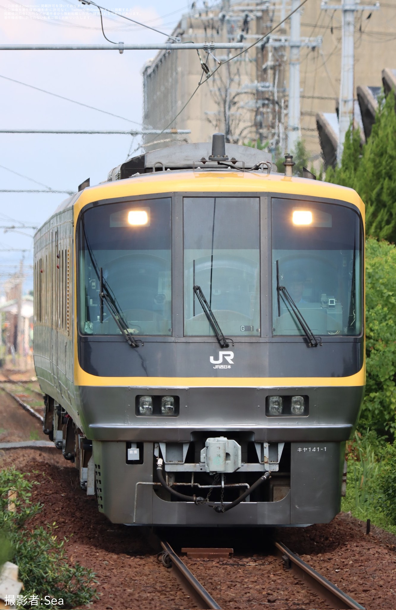 【JR西】キヤ141系G1編成後藤総合車両所本所出場試運転の拡大写真