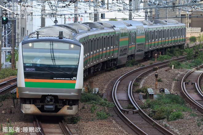【JR東】E233系3000番台ヤマU621編成が小山車セへ返却を恵比寿～渋谷間で撮影した写真