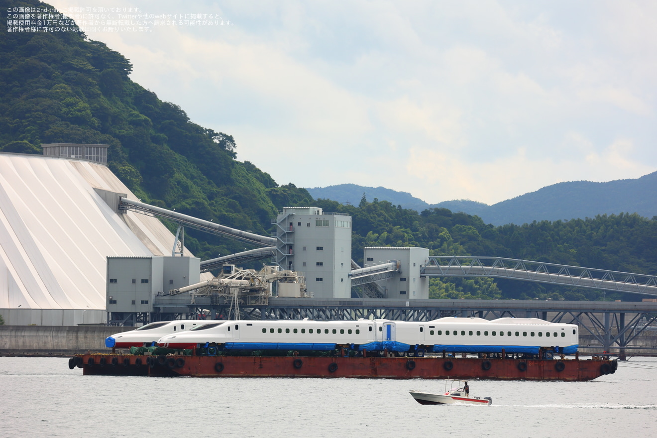 【JR九】N700S Y5編成川棚港へ航送の拡大写真