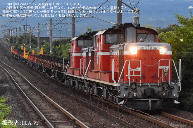 【JR西】DD51-1179+DD51-1186牽引 米子工臨を東山公園駅で撮影した写真