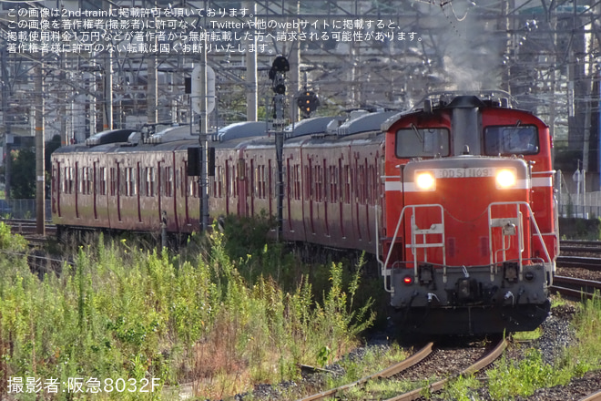【JR西】415系C07編成＋C08編成廃車配給を岸辺駅で撮影した写真