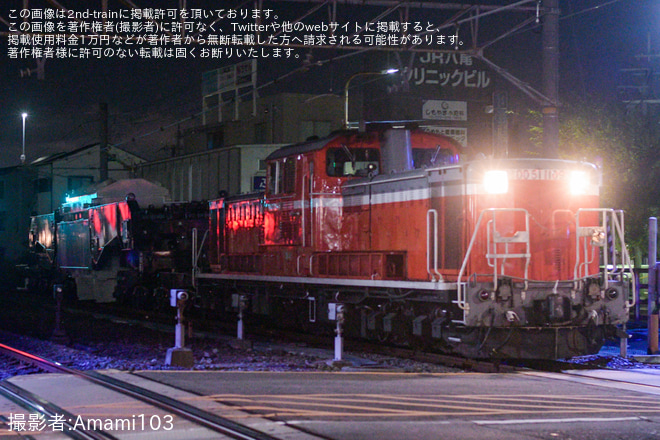 【JR貨】シキ801による変圧器輸送を久宝寺～八尾間で撮影した写真