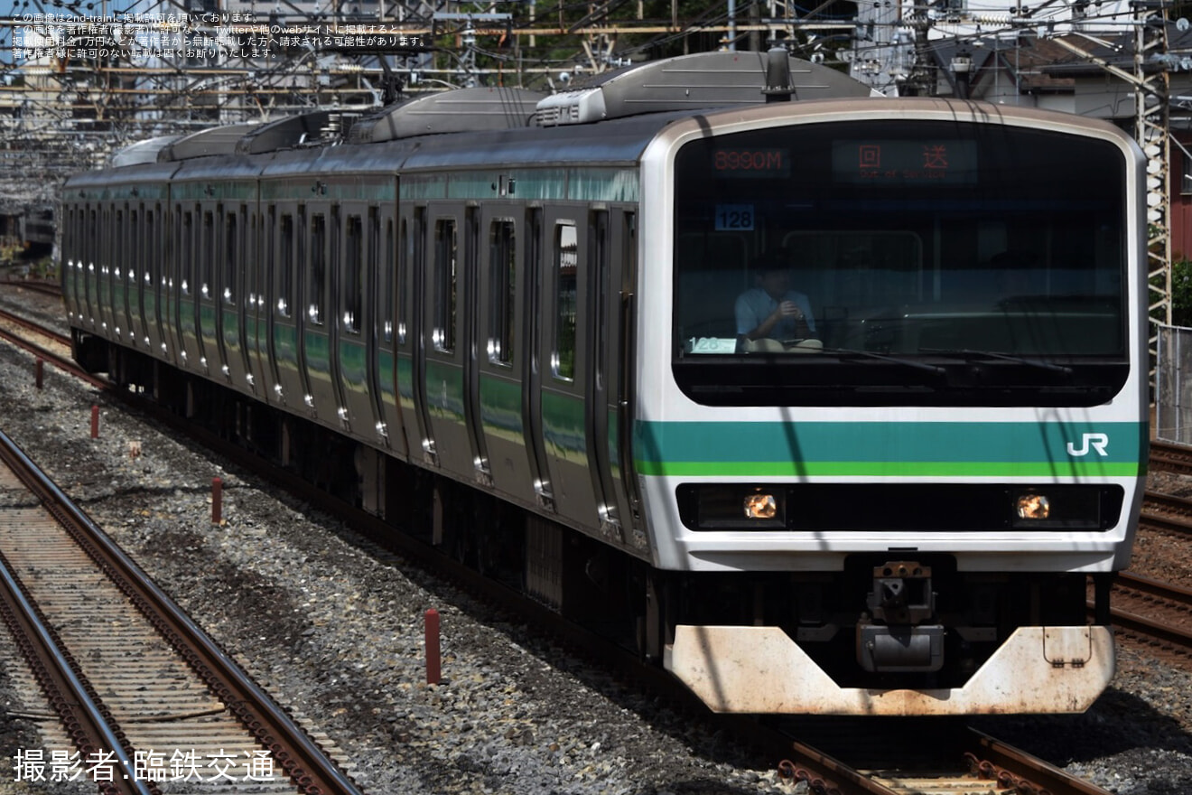 【JR東】E231系0番台マト128編成、東京総合車両センターへ入場に伴う回送の拡大写真