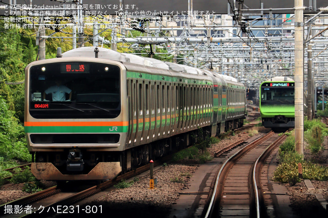 【JR東】E231系ヤマU514編成東京総合車両センター出場回送を原宿駅で撮影した写真