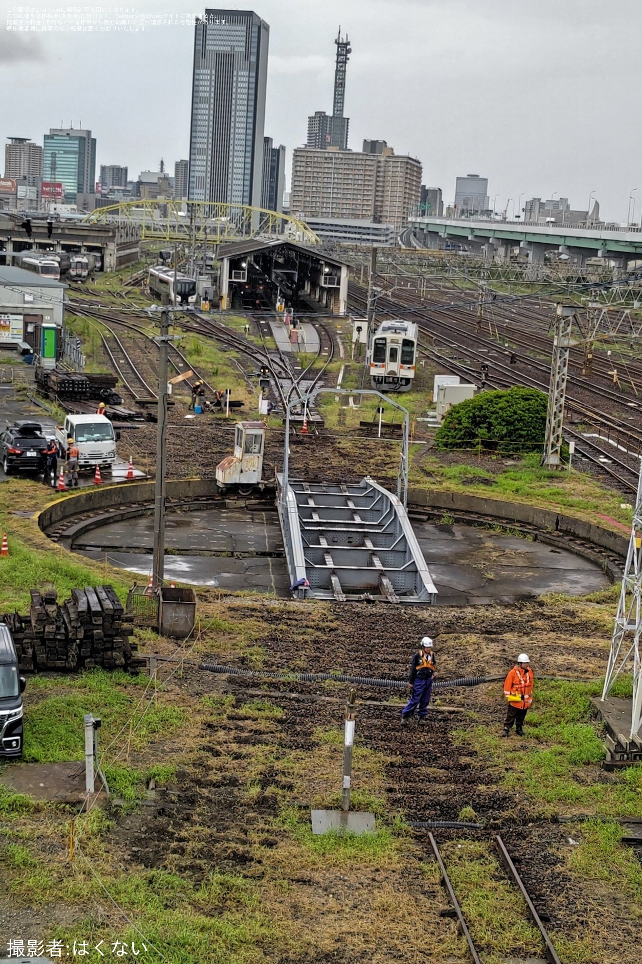 【JR海】名古屋車両区のターンテーブルのレールが撤去の拡大写真