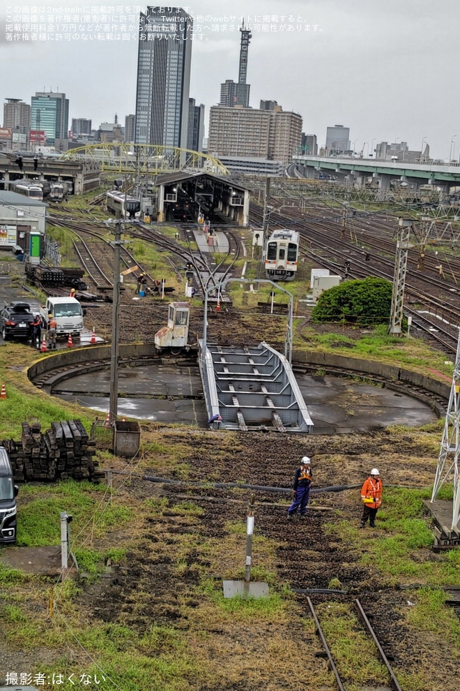 【JR海】名古屋車両区のターンテーブルのレールが撤去を不明で撮影した写真