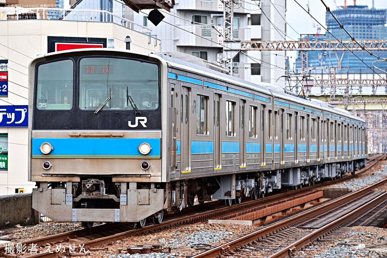 【JR西】205系NE401編成 吹田総合車両所出場回送の拡大写真