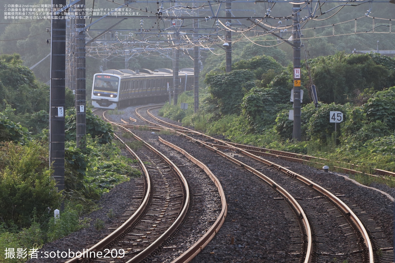 【JR東】外房線大網駅での折り返し運転を確認する試運転の拡大写真