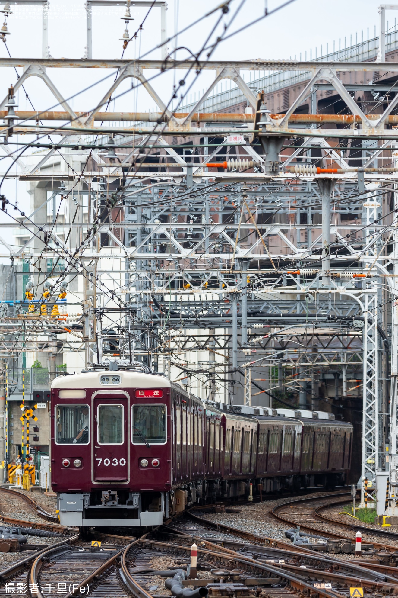 【阪急】7000系7030Fと7090Fが正雀工場へ回送の拡大写真
