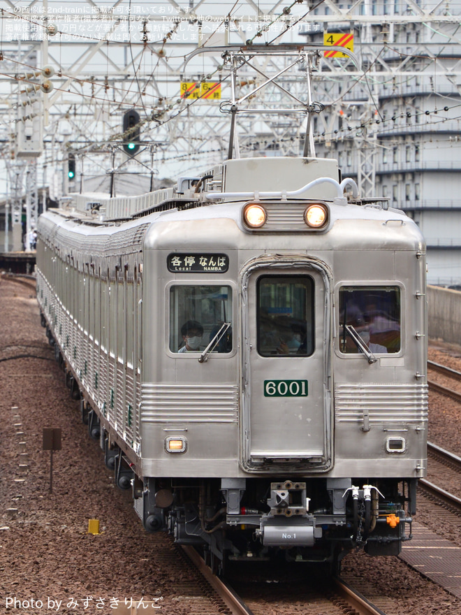 【南海】6000系6001F+6907Fが「6000系復活デザイン車両」となり運用復帰を今宮戎駅で撮影した写真