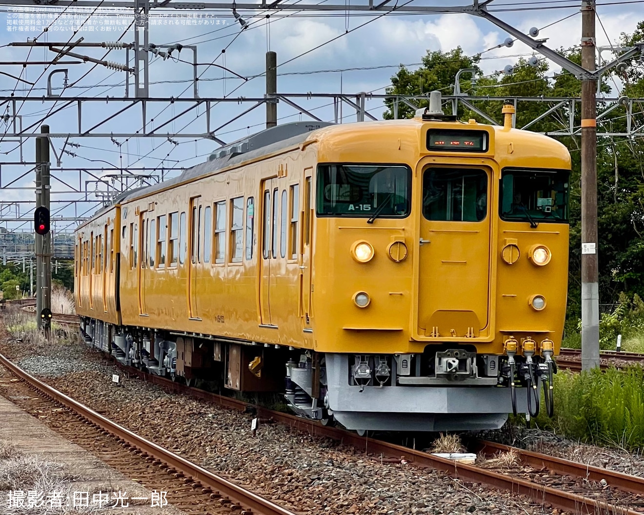 【JR西】115系A-15編成下関総合車両所本所出場試運転の拡大写真