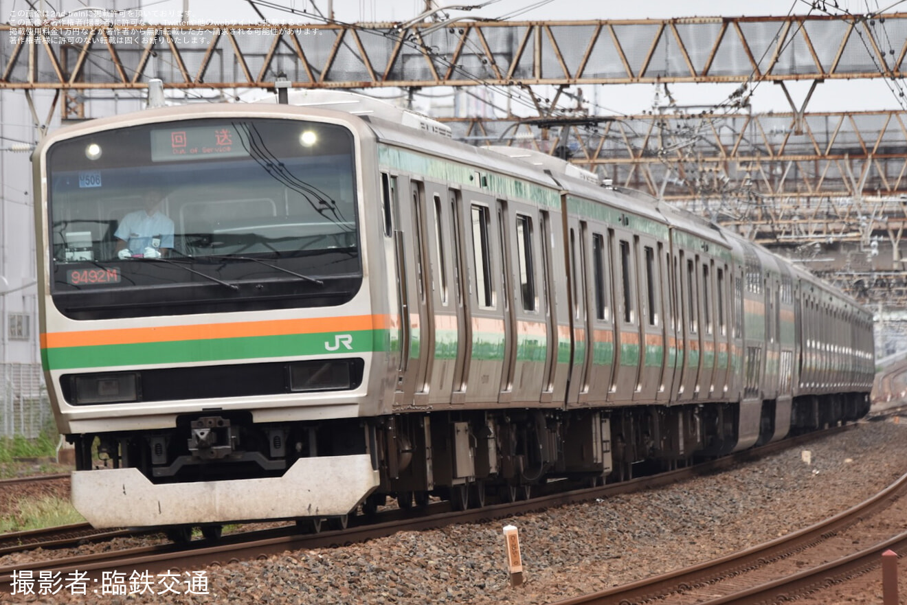 【JR東】E231系ヤマU506編成　我孫子派出所車輪転削返却回送の拡大写真