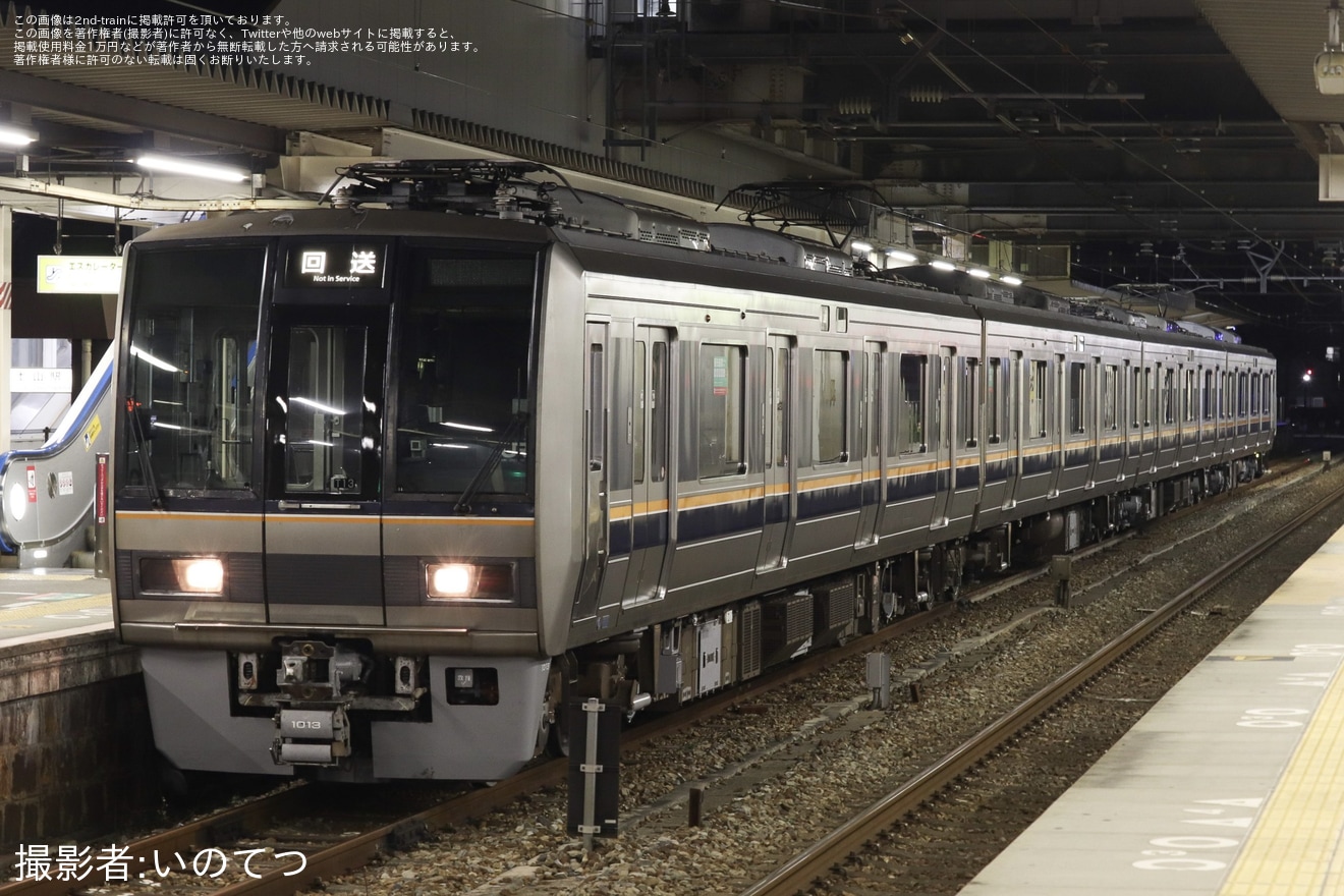 【JR西】207系T13編成網干総合車両所出場回送の拡大写真