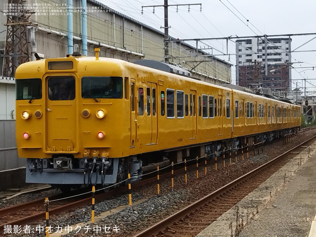 【JR西】113系B-16編成下関総合車両所本所構内試運転の拡大写真