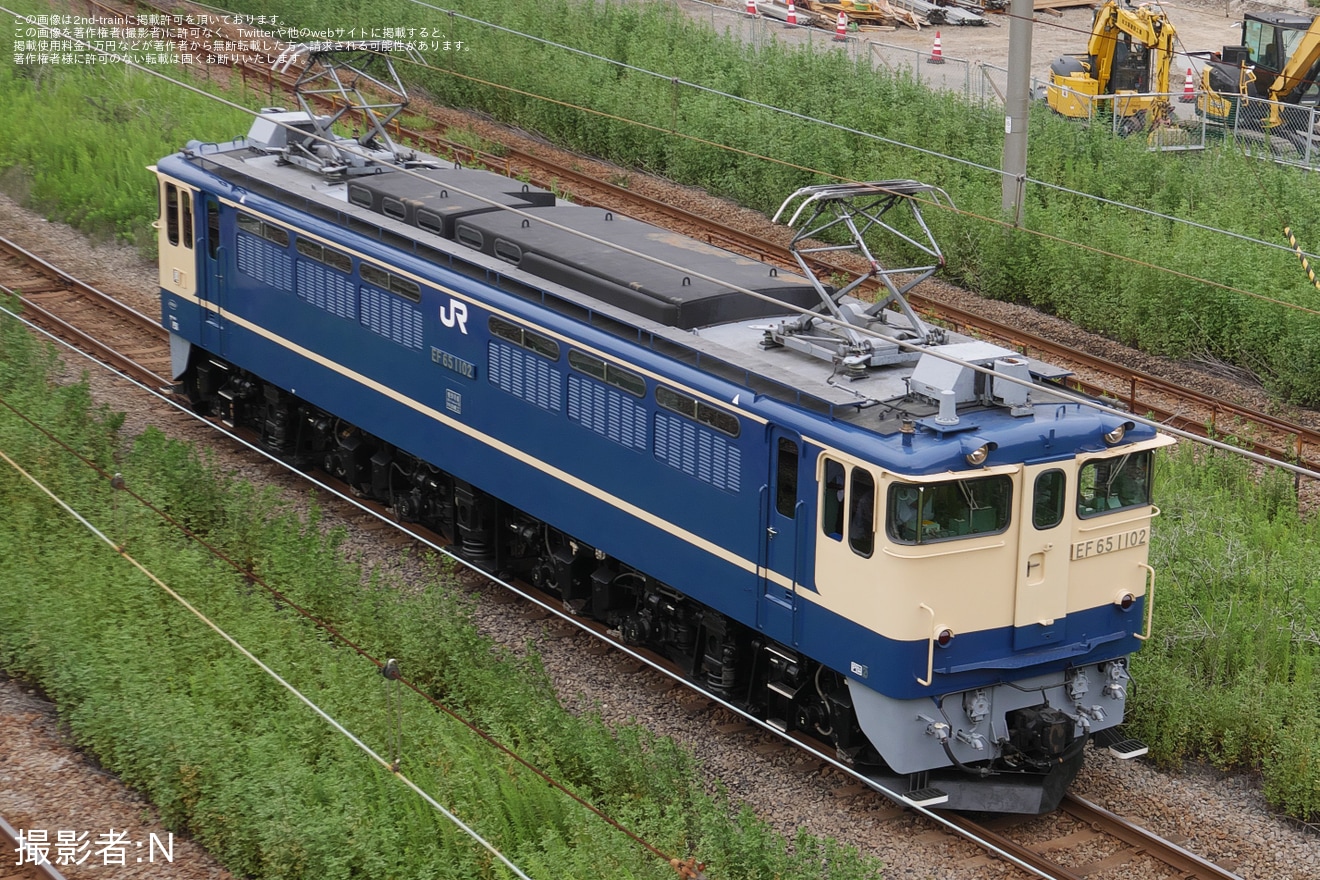 【JR東】EF65-1102が乗務員関連で東京貨物ターミナルなどへの拡大写真