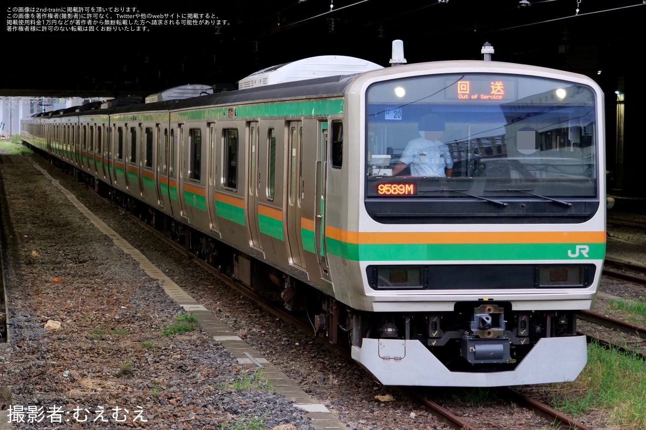 【JR東】E231系U105編成+U20編成大宮総合車両センター入場回送の拡大写真