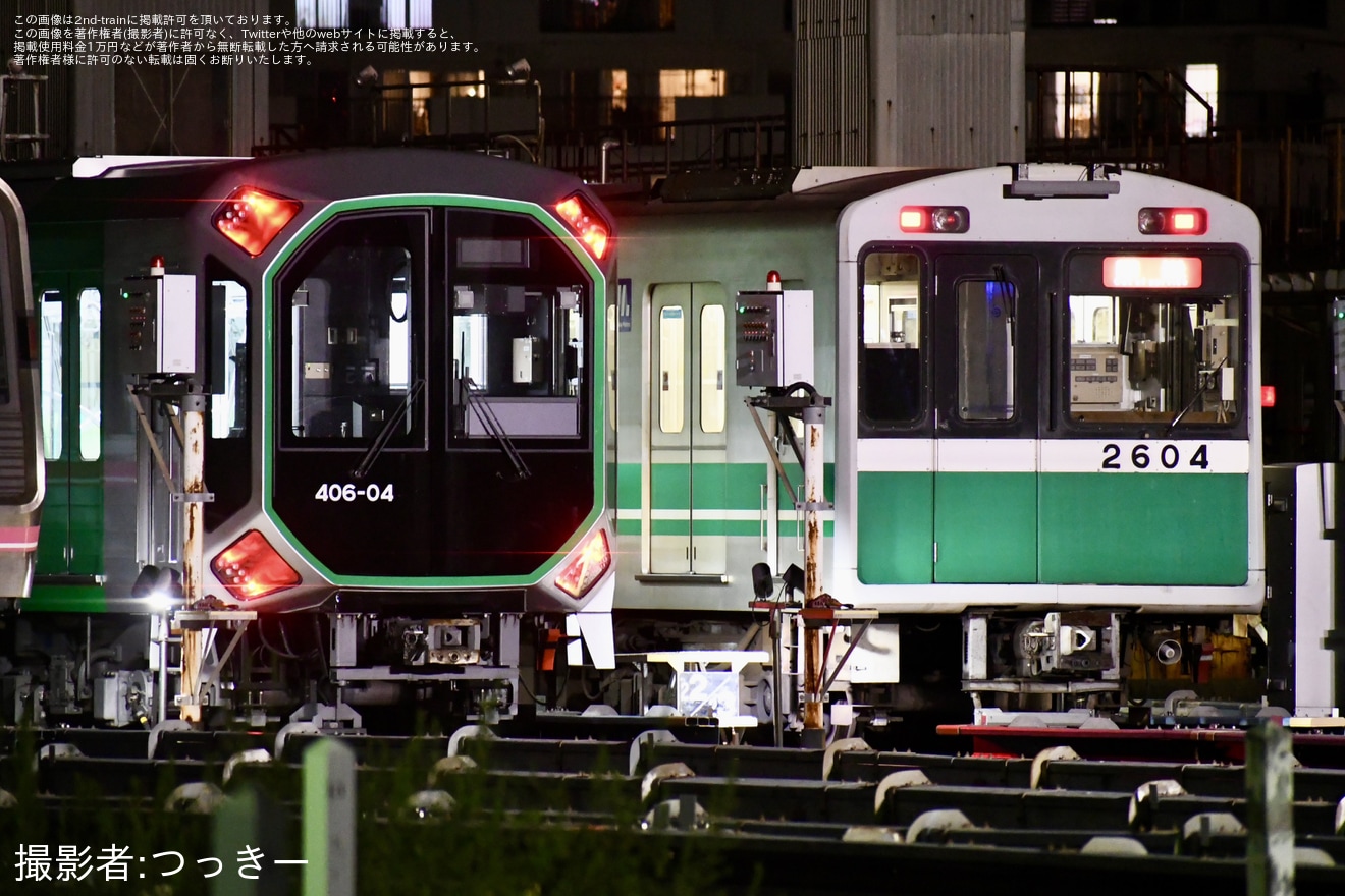 【大阪メトロ】20系2604F緑木検車場へ回送の拡大写真