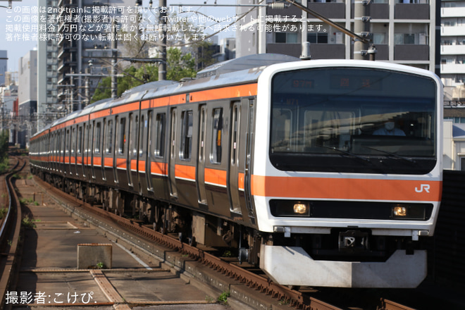 【JR東】209系ケヨM71編成東京総合車両センター出場を本千葉駅で撮影した写真