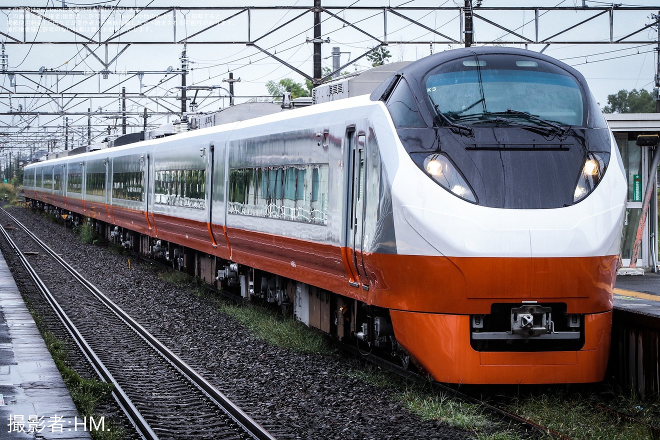 【JR東】E657系K3編成郡山総合車両センターがオレンジパーシモン色になり出場回送の拡大写真