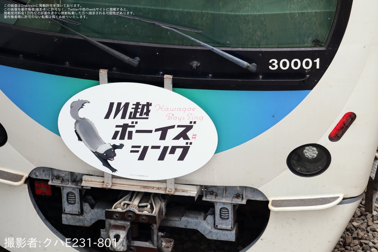 【西武】30000系30101F「川越ボーイズ・シング」ラッピング電車の拡大写真