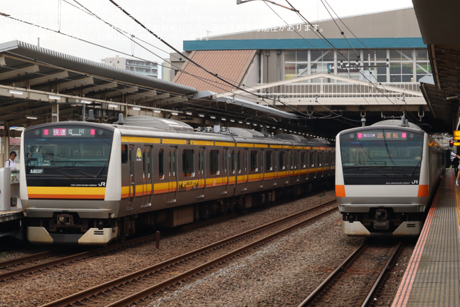 【JR東】E233系トタ青660編成 武蔵野線内試運転を府中本町駅で撮影した写真