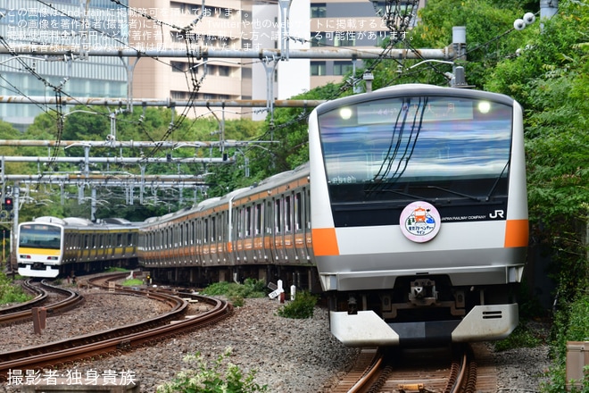 【JR東】E233系P518編成が中央快速線東京口入線を御茶ノ水～四ツ谷間で撮影した写真