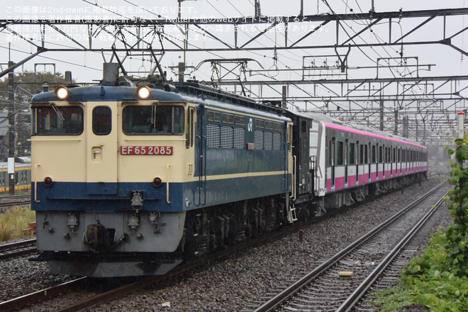 【新京成】80000形80046編成甲種輸送を府中本町駅で撮影した写真