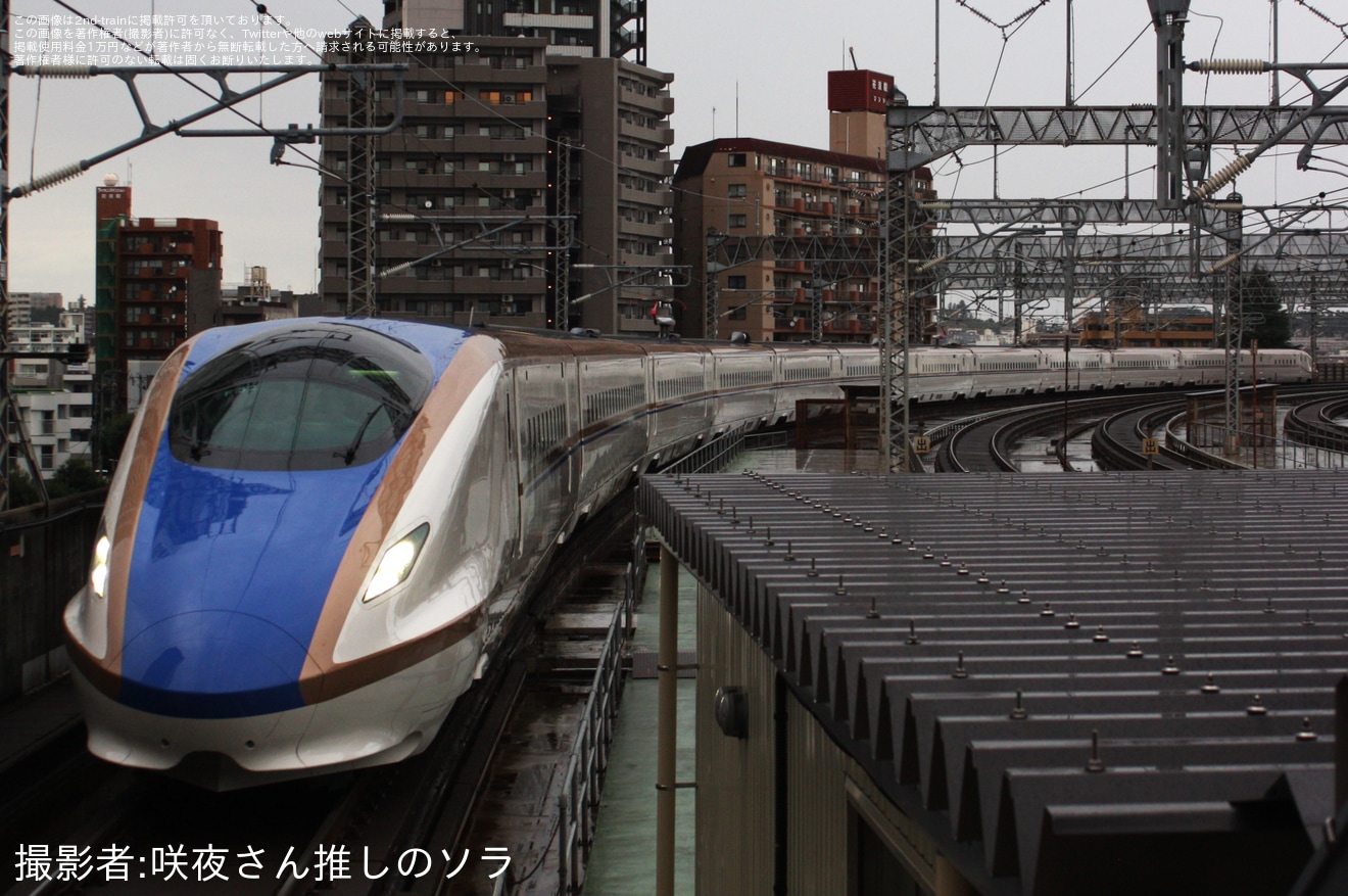 【JR東】E7系F32編成新幹線総合車両センター出場試運転の拡大写真