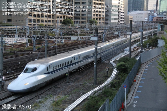 【JR海】N700A(スモールA)X30編成が浜松工場へ廃車回送を東京～品川間で撮影した写真