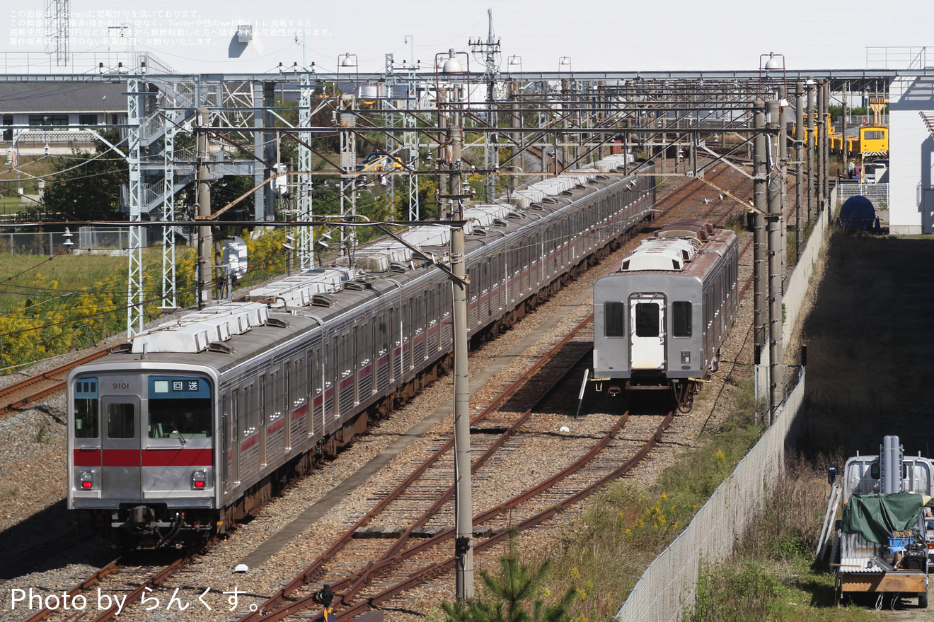 【東武】9000系9101F秩父鉄道にて牽引による回送実施の拡大写真