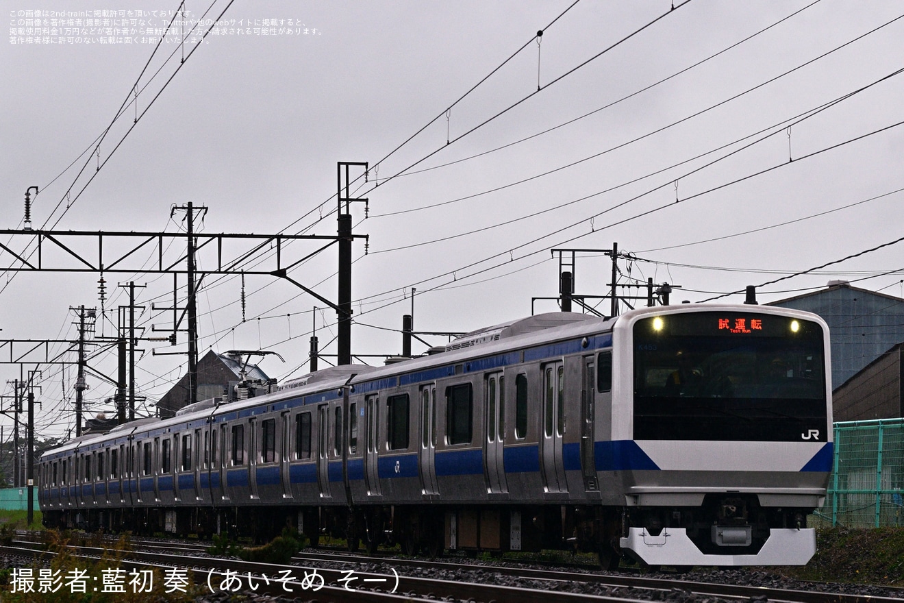 【JR東】E531系K453編成秋田総合車両センター構内試運転の拡大写真