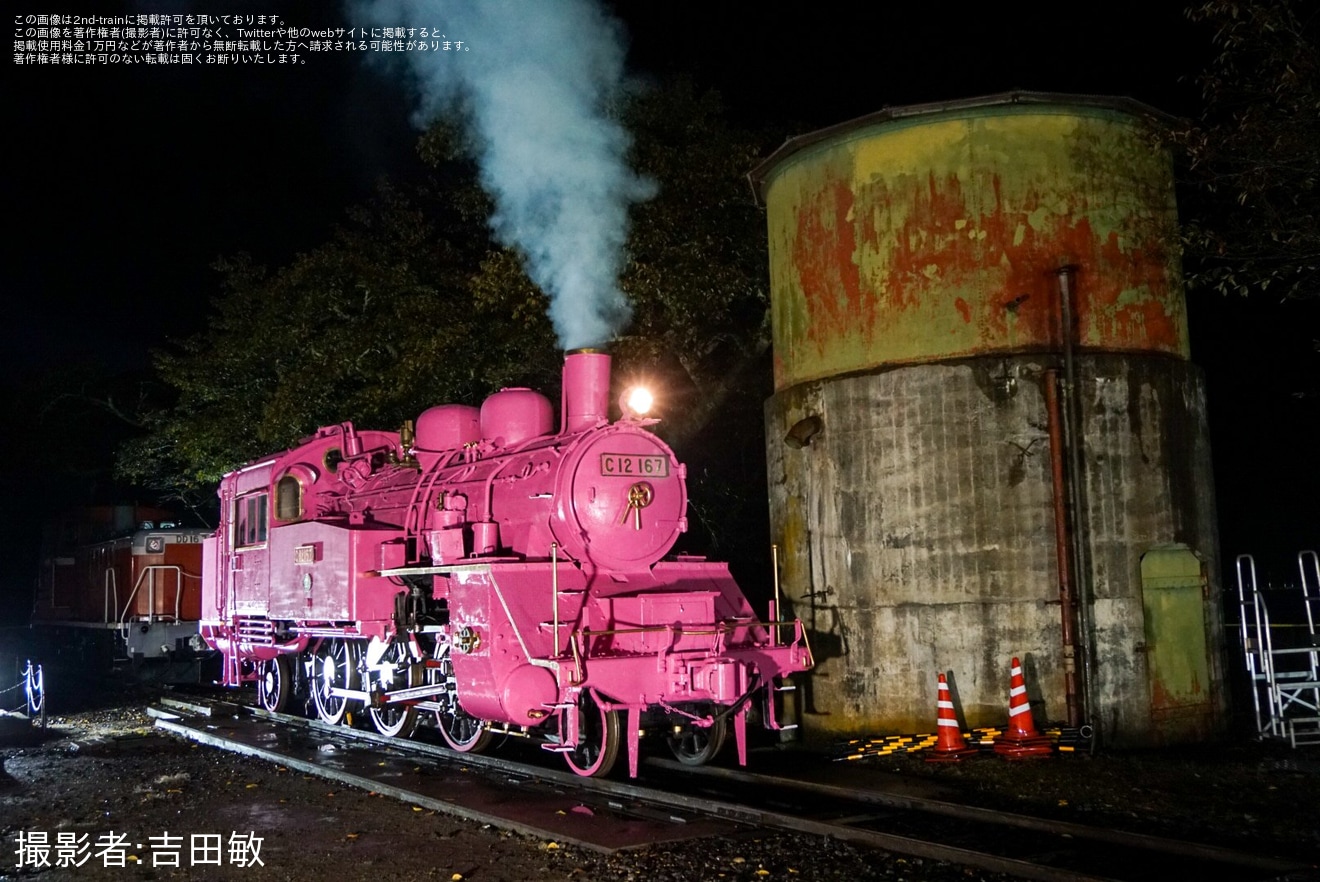【若桜】C12-167がピンク色となりライトアップイベントを開催の拡大写真