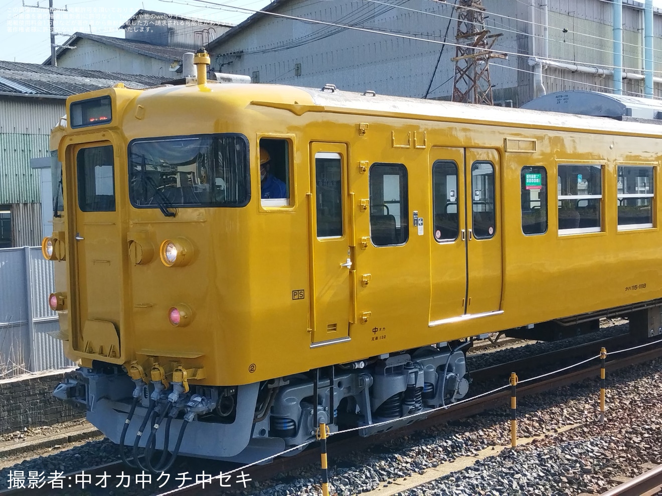 【JR西】115系A-04編成下関総合車両所本所構内試運転の拡大写真