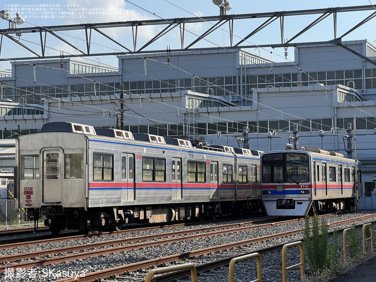 【京成】「宗吾車両基地キッズフェスタ」にて3400形3448編成が再塗装・整備中であることが確認の拡大写真