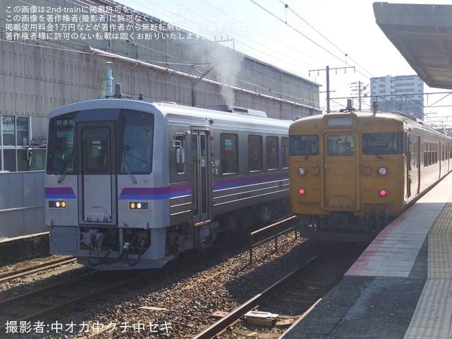 【JR西】キハ120-324下関総合車両所本所出場試運転を不明で撮影した写真