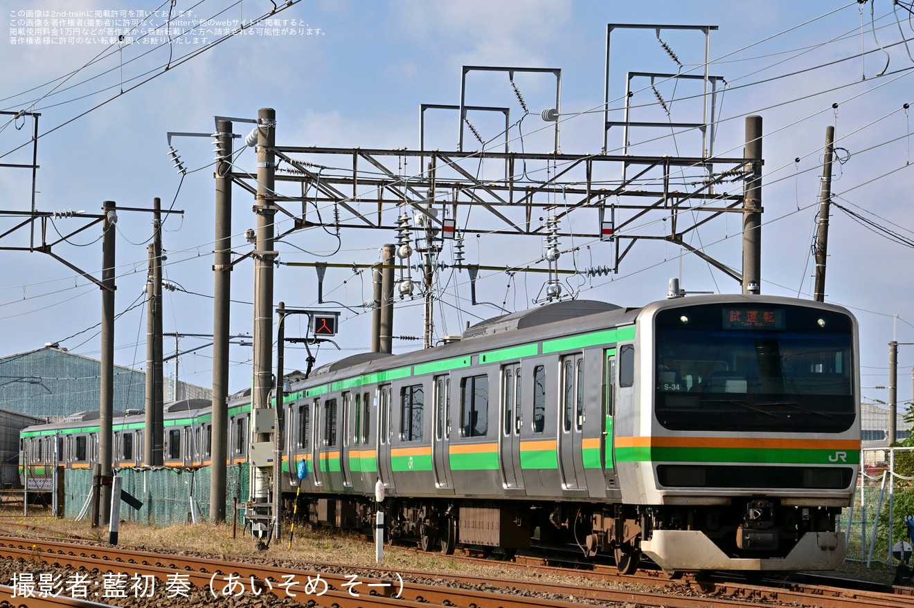 【JR東】E231系S-34編成秋田総合車両センター構内試運転の拡大写真