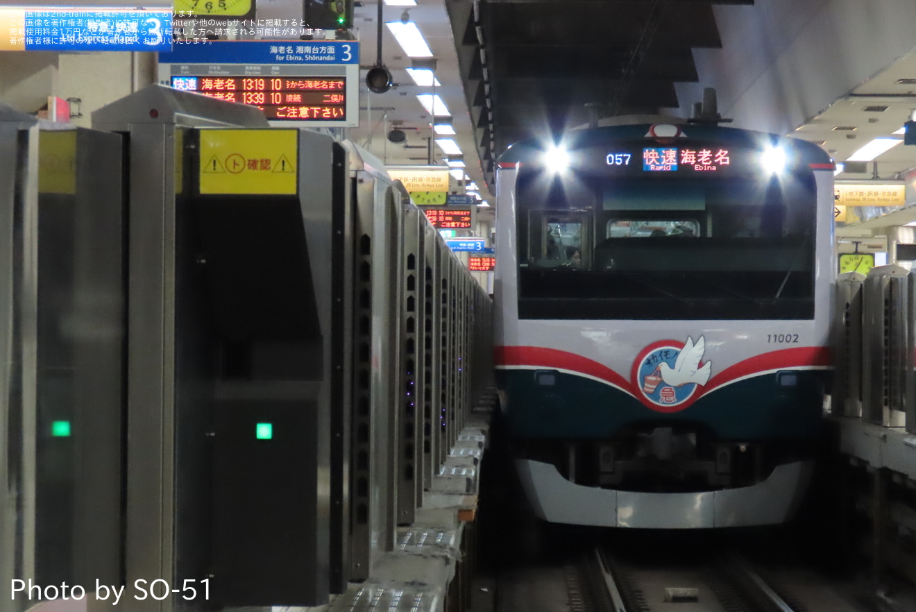 【相鉄】11000系11002×10(11002F)が「おかいもの電車 」ラッピング営業運転開始の拡大写真
