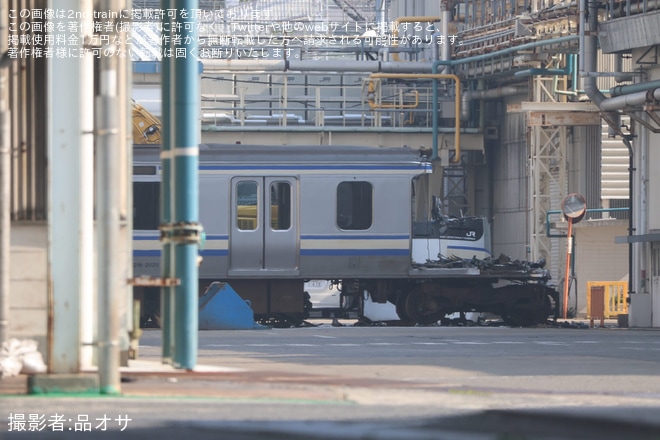【JR東】E217系クラY-139編成が東京総合車両センターで解体中を東京総合車両センター付近で撮影した写真