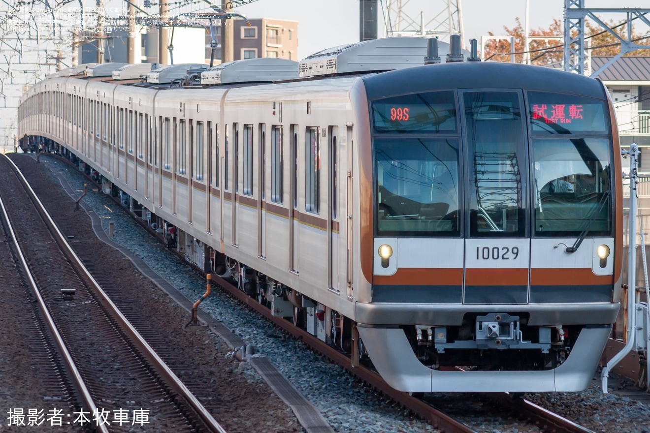 【メトロ】10000系10129F綾瀬工場出場試運転とATO調整試運転の拡大写真