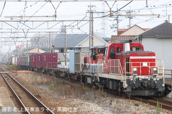 【JR貨】DE10-1181が廃車のため次位無動力で回送を不明で撮影した写真