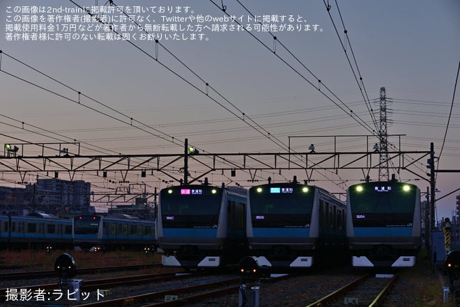 【JR東】E233系ナイトフォトツアー「『#さいナカ鉄道写真』ナイトフォトツアー ～お客さまのリクエスト編～」開催をさいたま車両センターで撮影した写真