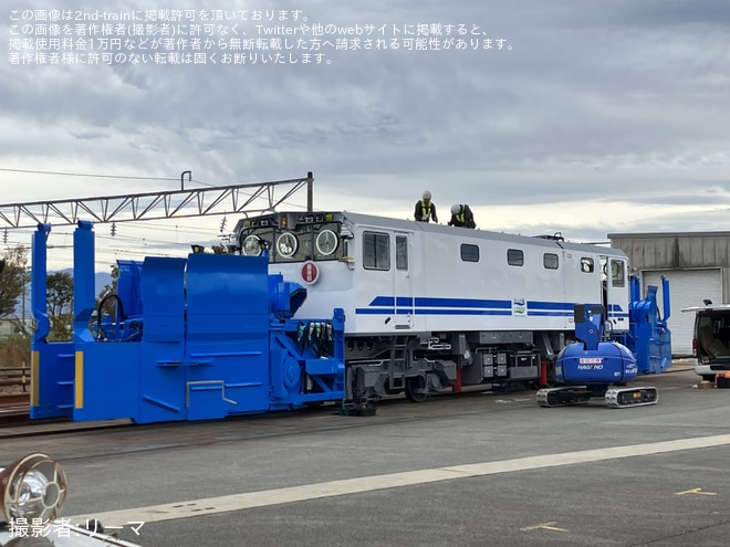 【あい鉄】新型除雪車ENR1000型が搬入を不明で撮影した写真